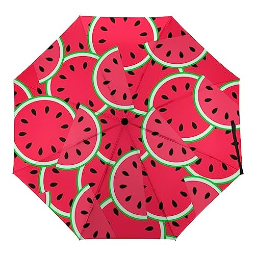 Uv Faltender Regenschirm Wassermelone Automatik Schirm Umbrella Taschenschirm Sonnenschutz Regenschirm von Generic