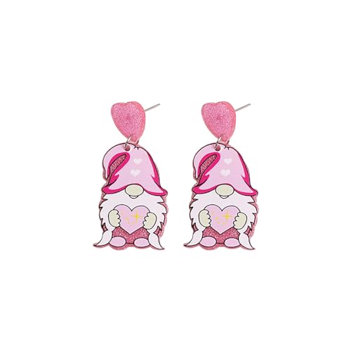 Valentinstag Liebe Regenbogen Umschlag Zwerg Damen Ohrringe Ohrstecker personalisierte Ohrringe Ketten Und Ohrringe Set (D, One Size) von Generic