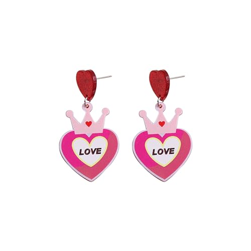 Valentinstag Liebe Regenbogen Umschlag Zwerg Damen Ohrringe Ohrstecker personalisierte Ohrringe Ketten Und Ohrringe Set (F, One Size) von Generic