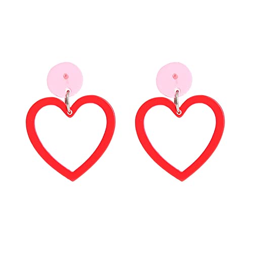 Valentinstag Ohrringe Liebe Acryl Nägel Süß Temperament Persönlichkeit Ohrringe Kleine Creolen Ohrringe, D, Einheitsgröße von Generic