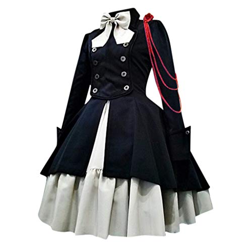 Vampir Kostüm Damen Gothic Kleid Elegant Rockabilly Kleid Swing A-Linie Partykleider Vintage Steampunk Kostüm Hohe Taille Cocktailkleid Festliches Halloween Petticoat Faltenrock Mittelalterkleid von Generic