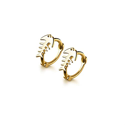 Vergoldete Kupfer kreative Fischgräte einfache kleine Creolen für Damen eleganter Schmuck von Generic