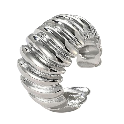 Vergoldeter, verstellbarer Ring in Croissantform aus Kupfer, einzigartiger Schmuck im minimalistischen Design von Generic