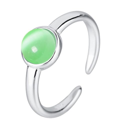 Vergoldeter Kupfer-Katzenaugen-Stein, verstellbarer offener Ring für Damen, minimalistischer Boho-Schmuck von Generic