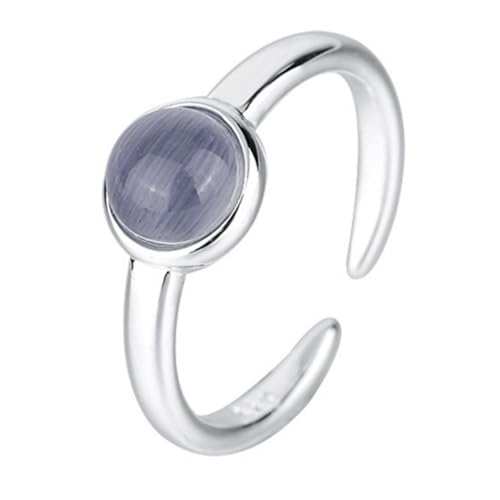 Vergoldeter Kupfer-Katzenaugen-Stein, verstellbarer offener Ring für Damen, minimalistischer Boho-Schmuck von Generic