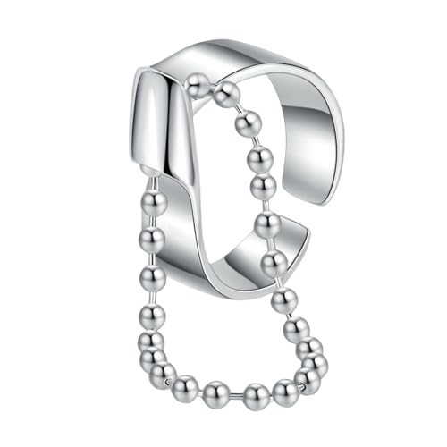 Vergoldeter Kupfer Unregelmäßiger breiter Kettenring Schmuck Modernes Design Größenverstellbar von Generic