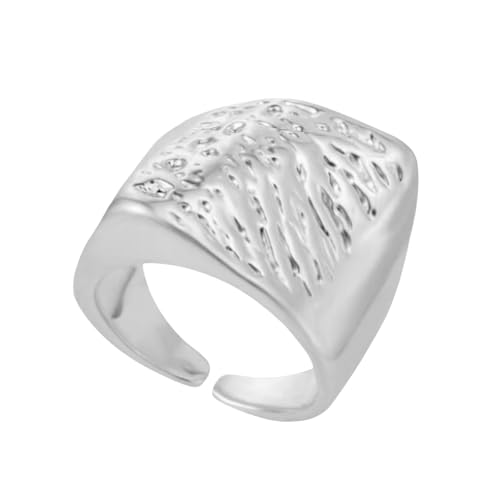 Vergoldeter Kupfer Vintage Gehämmert Matt Verstellbarer offener Ring Unikat Damenschmuck von Generic