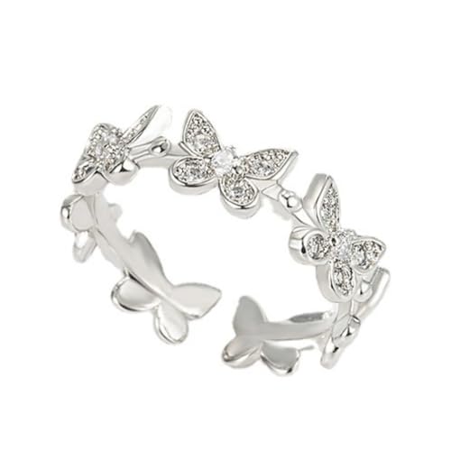 Vergoldeter Kupferbogen Zirkonia Verstellbarer offener Ring für Damenschmuck von Generic