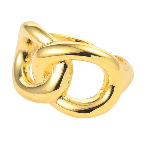Vergoldeter Kupferring mit Knotendesign für Damen, verstellbar, minimalistischer Schmuck von Generic