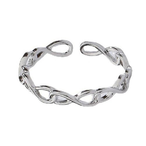 Vergoldeter Kupferring mit Unendlichkeitssymbol, gedreht, offen, für Damen, verstellbar, minimalistischer Schmuck von Generic