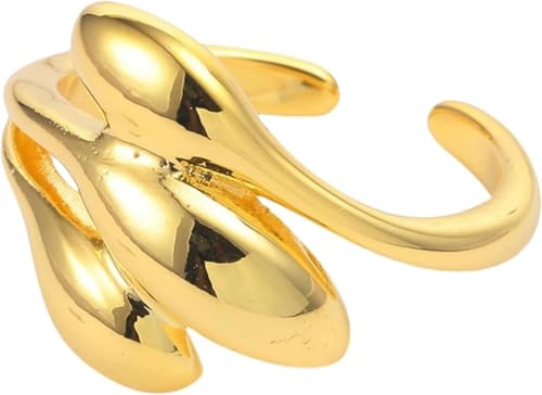 Vergoldeter minimalistischer offener Ring für Frauen, einzigartiger stapelbarer Modeschmuck von Generic