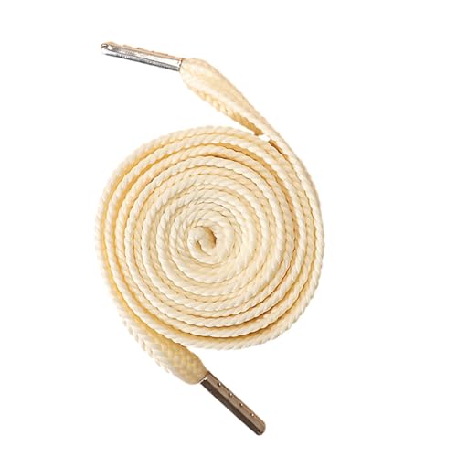 Verlängert mit Metallenden - Ersatz für Sneaker, breite Teller mit Zehenkappe | breite Leinwand flach mit Metallspitzen, Schnürsenkel für Sportschuhe mit breiten Streifen, 140 cm (Metallkopf) Weiß von Generic