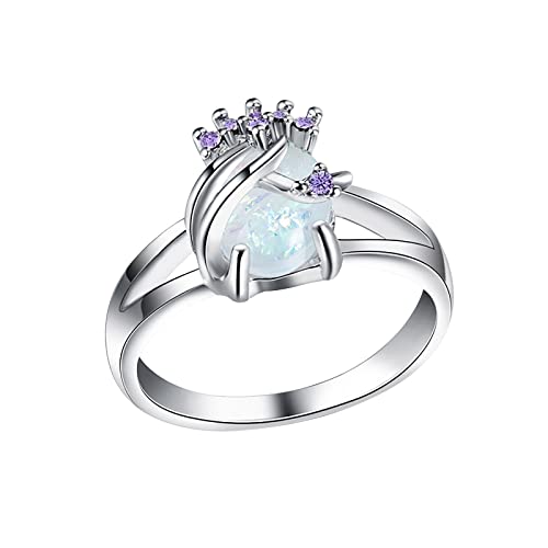 Verlobungs-Rundschliff-Zirkon-Frauen-Hochzeits-Ring-Schmuck-Ringe für Frauen-voller -Damen-Ring O Ringe Klima (Purple, 9) von Generic