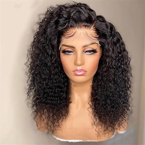 Versaute Lockige Menschliche Haar Perücken Für Frauen Tiefe Welle Frontalperücke Wasserwelle Spitzenvorderperücke 13x6 HD Frontal Wig 22 Inch 150 Density von Generic