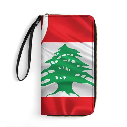 Verschluss Geldbörsen Amerika-Flagge Und Libanesische Flagge Leder Geldbörse Niedliche Handtaschen Nette Portemonnaie Für Frauen, Mädchen, Tochter von Generic