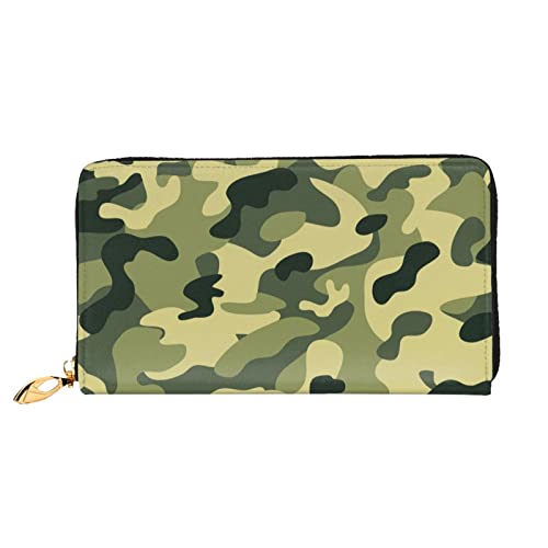 Verschluss Geldbörsen Grüne Tarnung Leder Geldbörse Lustige Geldbeutel Printmotiv Handtaschen Für Tochter, Freundin, Freund von Generic
