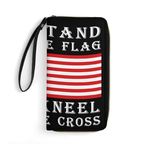 Verschluss Geldbörsen Ich Stehe Für Die Flagge, Ich Knie Vor Dem Kreuz 3 Geldbörse Lustige Handtaschen Vintage Kleine Münzbörse Für Frauen, Kinder, Mädchen von Generic