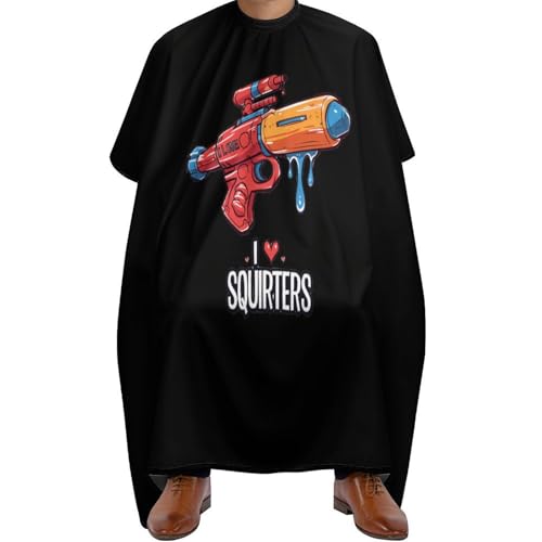 Verstellbar Barber Cape, Ich liebe Squirter, Salon Umhang Polyester Haarschneideumhang für Männer Erwachsene Haarstyling von Generic
