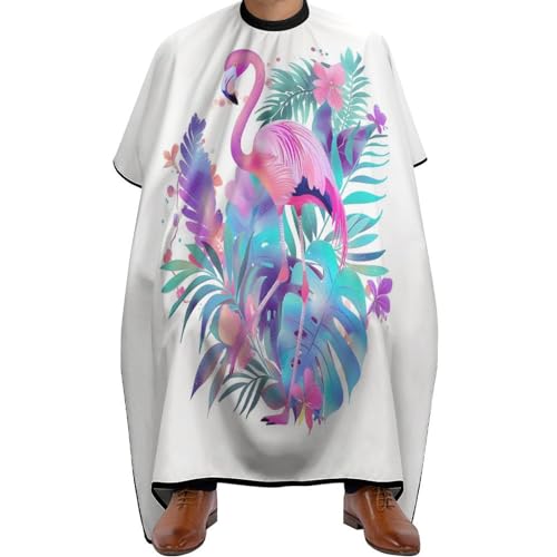 Verstellbar Friseur Umhänge, Tropischer Flamingo, Haarschneidemantel Polyester Haarschneide Umhang für Haarstyling Männer Haarschneiden von Generic