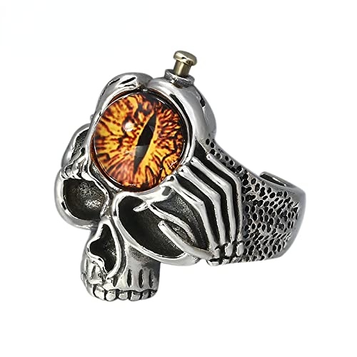 Verstellbare Ringe für Männer und Frauen, Sterlingsilber-Totenkopf-Teufelsauge-Schmuck von Generic