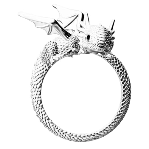 Verstellbarer Drachenring, offener Drachenring, verstellbarer Retro-Ring für Männer, Hippie-Ringe, Gothic, cool, offene Punk-Ringe, versilbert, modisch, für Männer und Frauen, Se référer au descriptif Verstellbarer Drachenring, offener Drachenring, verstellbarer Retro-Ring für Männer, Hippie-Ringe, Gothic, cool, offene Punk-Ringe, versilbert, modisch, für Männer und Frauen, Se référer au descriptif von Generic