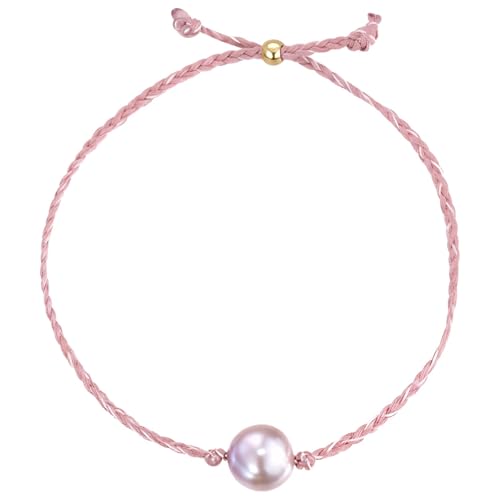 Verstellbares Barock-Perlenarmband, Metallseil mit abnehmbarer Perle in der Mitte, Geschenkbox, Silbertuch von Generic