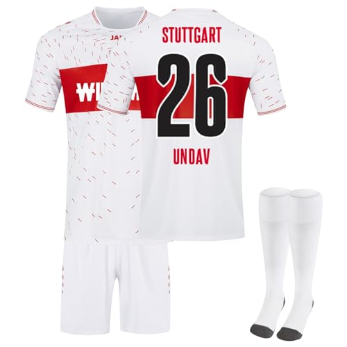 Generic Stuttgart Fußball Trikot, 23/24 Neue Hause/Auswärts Trikot für Kinder Erwachsener, Fussball Trikot Shorts Socken Anzug Jungen Herren von Generic