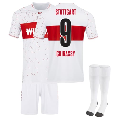 VfB Stuttgart Trikot，VfB Stuttgart Fanartikel，VfB Stuttgart Trikot Kinder，VfB Stuttgart Trikot Herren，Fussball Trikot Shorts Und Socken Anzug Für Jungen Herren,8-9 Jahre von Generic