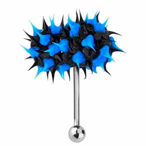 Vibrierende Zunge Balbell - Silber Piercing Stud | 1,6 18 Edelstahl gerade Stange mit 5er Kugel, Körperschmuck für Männer Frauen Gold Hantel Stollen von Generic