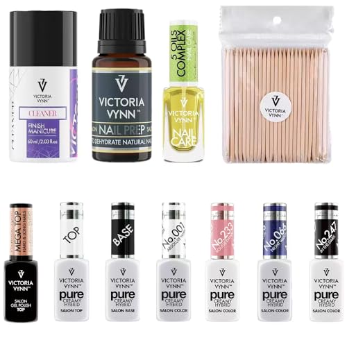 Victoria Vynn Premium Nagelpflege-Set: Hybrid Base, Top Coats, Gel Polish, Nail Prep & Pflege-Serum, Komplett für Profi-Maniküre von Generic