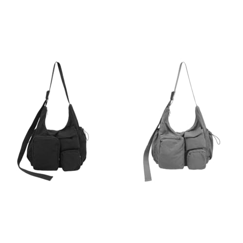 Vielseitige Damen Umhängetasche aus Nylon Großraum Messenger Bag mit Mehreren Fächern for Arbeit und Freizeit von Generic