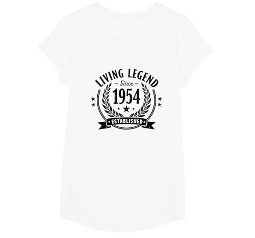 Vintage 1954 Living Legend Established Herren Bekleidung T-Shirt, Girls, Weiß, XS Vintage 1954 Living Legend Established Herren Bekleidung T-Shirt, Girls, Weiß, XS von Generic