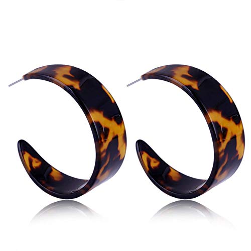 Vintage Acryl Hoop Ohrringe bunt Essigsäure Leopard Klassisch Frauen Schmuck für Geburtstag Brincos für Frauen und Mädchen langlebig und nützlich von Generic