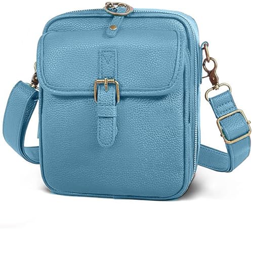 Vintage Anti-Diebstahl Damen-Umhängetasche aus PU-Leder – Verstellbare Schultertasche mit 10 Kartenfächern, Kleine Messenger Bag für Alltag & Reisen (C) von Generic