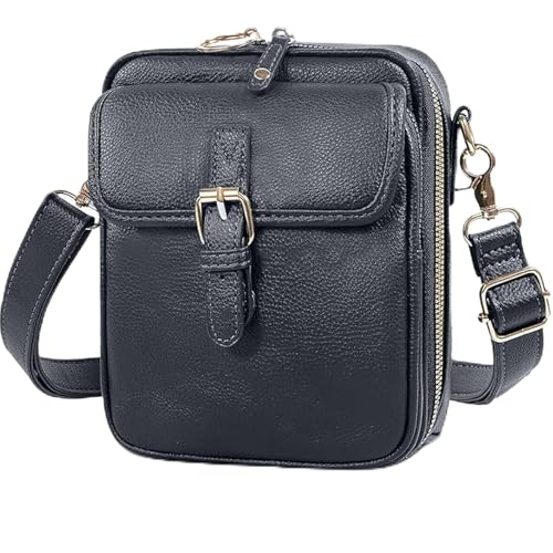 Vintage Anti-Diebstahl Damen-Umhängetasche aus PU-Leder – Verstellbare Schultertasche mit 10 Kartenfächern, Kleine Messenger Bag für Alltag & Reisen (G) von Generic