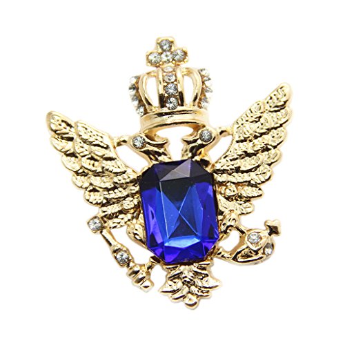 Vintage Brosche Anstecknadel Kragen Broschen Herren-Brosche Schmuck - Blau Gold von MagiDeal