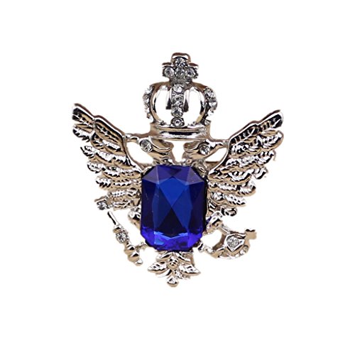 Generic Vintage Brosche Anstecknadel Kragen Broschen Herren-Brosche Schmuck - Blau Silber von MagiDeal