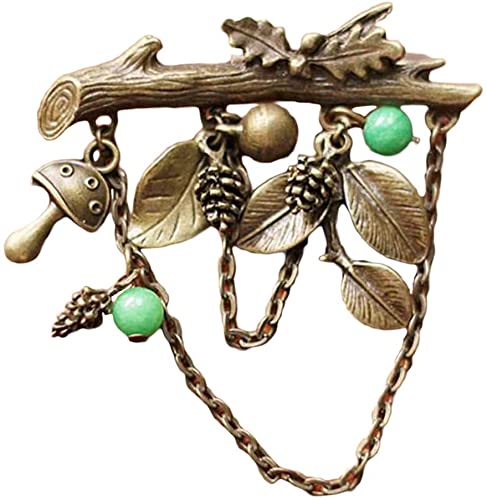 Vintage Brosche Baum Brosche für Frauen Blatt Brosche Pin Pflanze Halskette Anhänger Brosche Schmuck von Generic