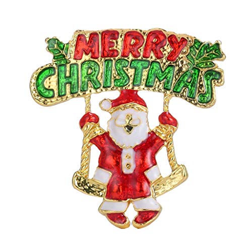 Vintage Dripping Christmas Brosche Pins Kleidung Schal Pins Halskette Badge Kleidung Schmuck Dekor von Generic