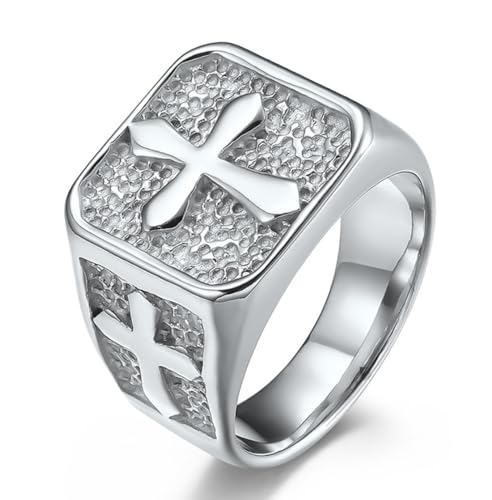 Vintage Edelstahl Kreuz Ring, Europäischen und Amerikanischen Stil Herren Kreuz Titan Stahl Ring von Generic