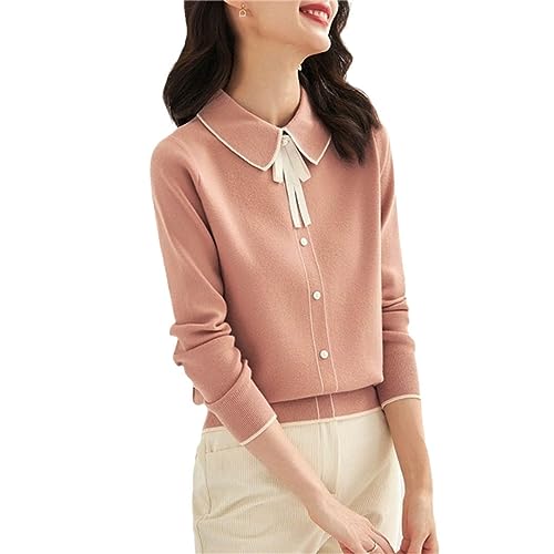 Vintage Elegant Chic Süße Schleife Weiche Strickpullover Für Frauen Herbst Winter Schlank Allgleiches Basic von Generic