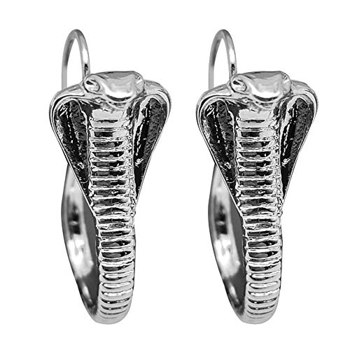 Vintage Frauen Geschnitzte Cobra Schlange Dangle Anhänger Haken Ohrringe Schmuck – Antik-Silber, kostengünstig und langlebig von Generic