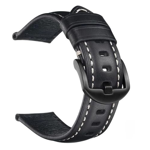 Vintage Leder Uhrenarmband mit schwarzer Schnalle for Männer und Frauen(Black,26mm) von Generic