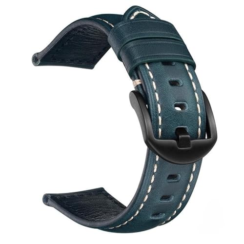 Vintage Leder Uhrenarmband mit schwarzer Schnalle for Männer und Frauen(Blue,18mm) von Generic