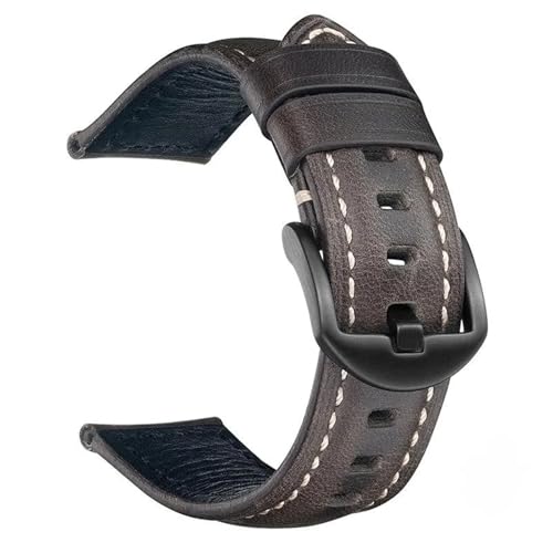 Vintage Leder Uhrenarmband mit schwarzer Schnalle for Männer und Frauen(Gray,26mm) von Generic