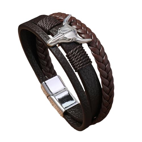 Vintage-PU-Leder-Armband für Männer und Frauen, verstellbar, bequem zu tragen, Design Handgelenkkette, as show, Kein Edelstein von Generic