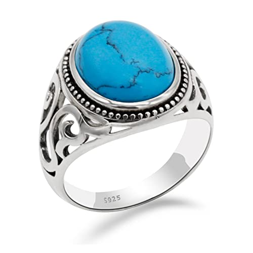 Vintage Ring 925 Silber Herrenring Großer und transparenter CZ Herren Punk Ring von Generic