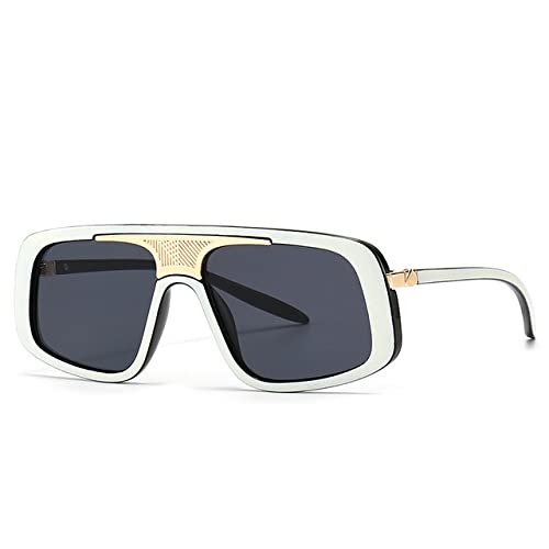 Vintage-Sonnenbrille für Herren, quadratisch, gestreift, Sonnenbrille, Damen, Farbverlauf, Uv400 Generic653 von Generic