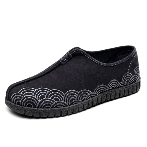 Vintage Stickerei Kungfu Schuhe Traditionelle Tai Chi Schuhe(Black,38EU) von Generic