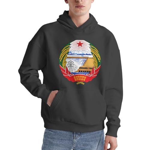 Vintage Sweatshirt Pullover Sweatshirts Herren Staatswappen Nordkorea Loose Kapuzenpullover Ohne Kapuze Vintage Sweatshirt Geeignet Für Den Alltag Für Gemütliche Spaziergänge von Generic